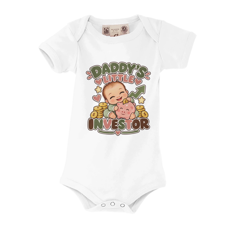 VELLUBI Daddy's Little Investor — Piggy Bank Baby Bodysuit