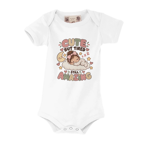 VELLUBI Cute but Tired, Still Amazing — Organic Baby Bodysuit