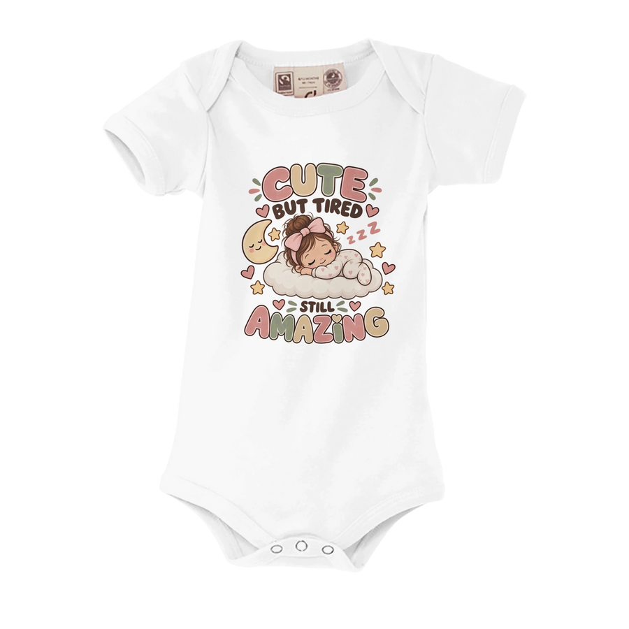 VELLUBI Cute but Tired, Still Amazing — Organic Baby Bodysuit